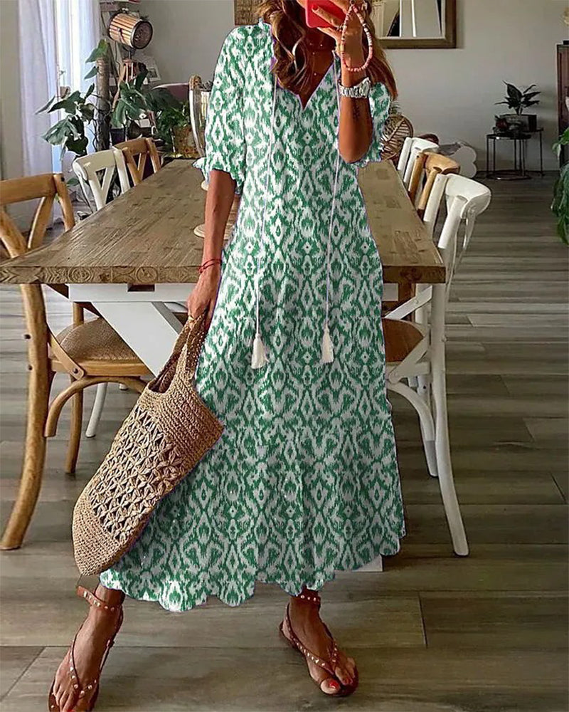 Mireille | Boho Sukienka z Zakryciem Brzucha
