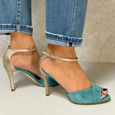 Liv | peep-toe na wysokim obcasie z zapięciem i zamknięciem