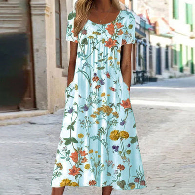 Laura | Boho Kwiatowa Sukienka z efektem modelującym brzuch