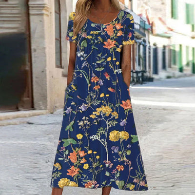 Laura | Boho Kwiatowa Sukienka z efektem modelującym brzuch
