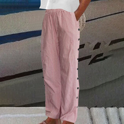 Sera™ | Pasiaste Spodnie z Guzikami
