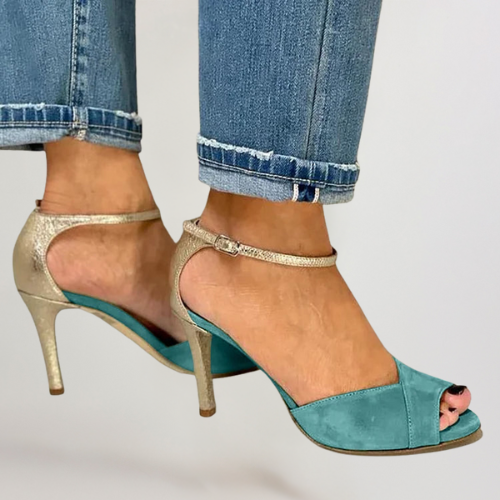 Liv | peep-toe na wysokim obcasie z zapięciem i zamknięciem