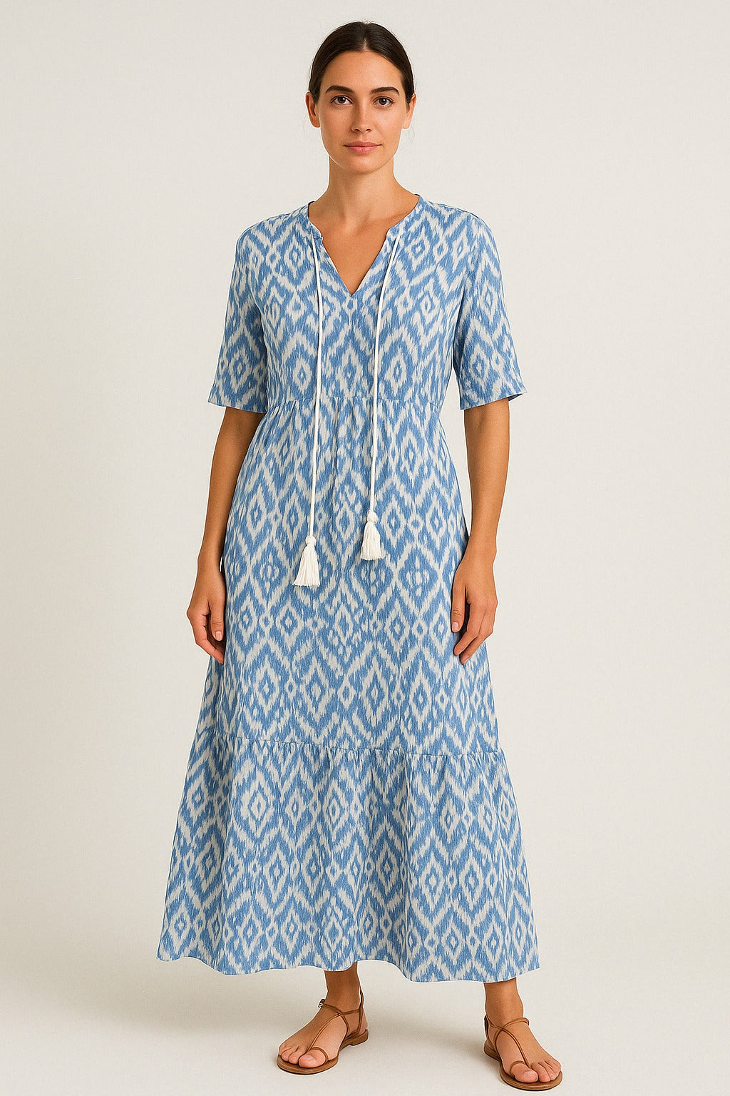 Mireille | Boho Sukienka z Zakryciem Brzucha