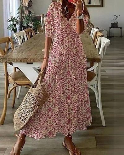 Mireille | Boho Sukienka z Zakryciem Brzucha