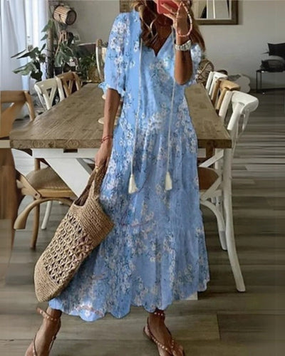 Mireille | Boho Sukienka z Zakryciem Brzucha