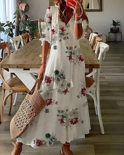 Mireille | Boho Sukienka z Zakryciem Brzucha