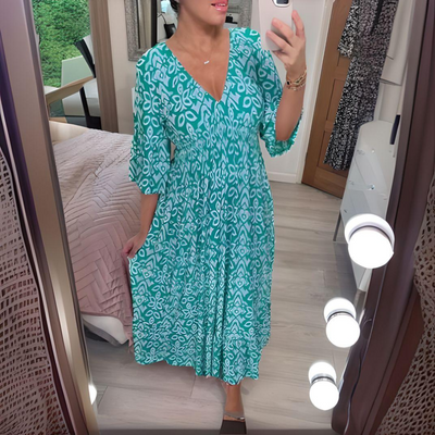 Isabella | Boho Sukienka Wzorzysta