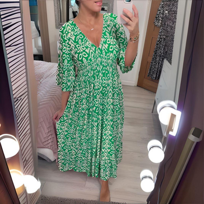 Isabella | Boho Sukienka Wzorzysta