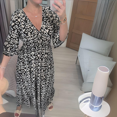 Isabella | Boho Sukienka Wzorzysta