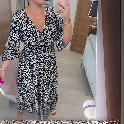 Isabella | Boho Sukienka Wzorzysta