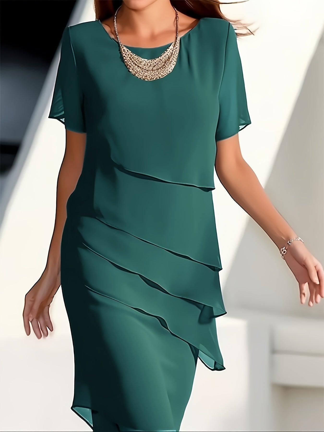Celina | Elegancka Sukienka z Szyfonu