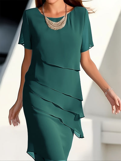 Celina | Elegancka Sukienka z Szyfonu